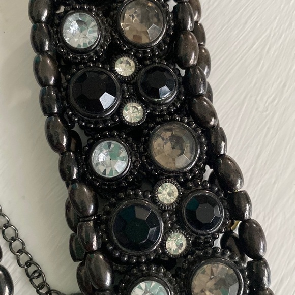 Vintage Cookie Lee Black Cross Rhinestone Necklace Bracelet Earrings Full Set - Picture 13 of 16